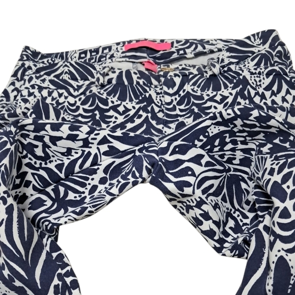 Lilly Pulitzer Kelly Stretch Knit Ankle Pants By Land or Sea Size 0 - Picture 10 of 15